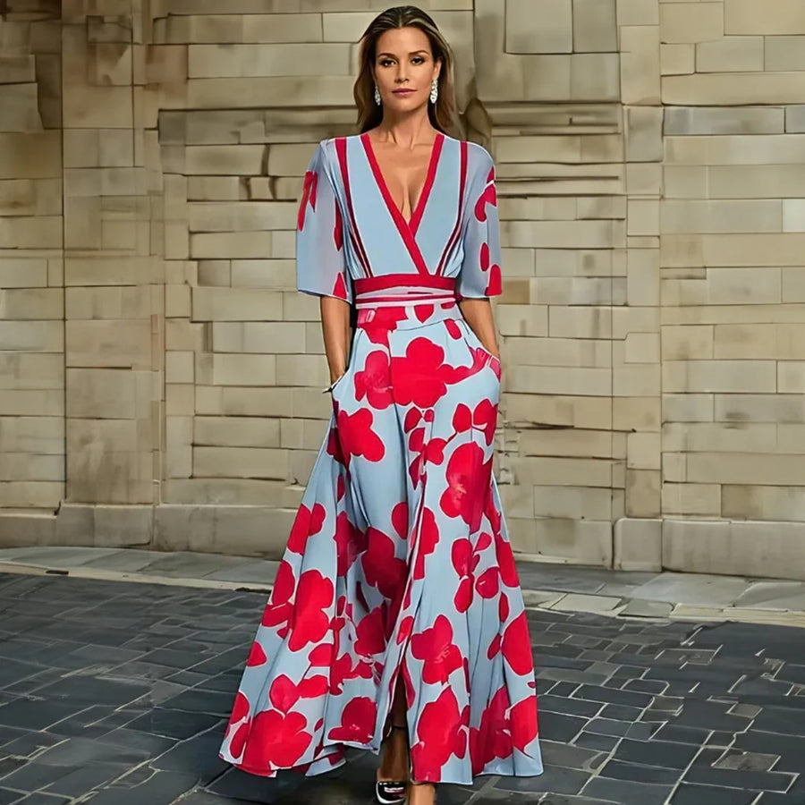 Verena | Women's Floral Wrap Maxi Length Dress