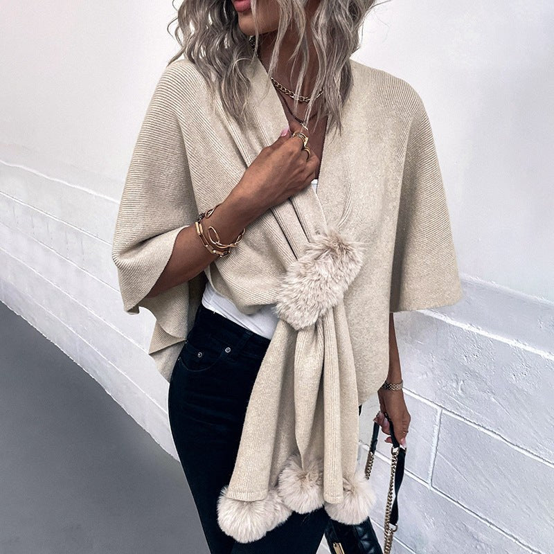 Verginia | Women's Faux Fur Elegant Poncho