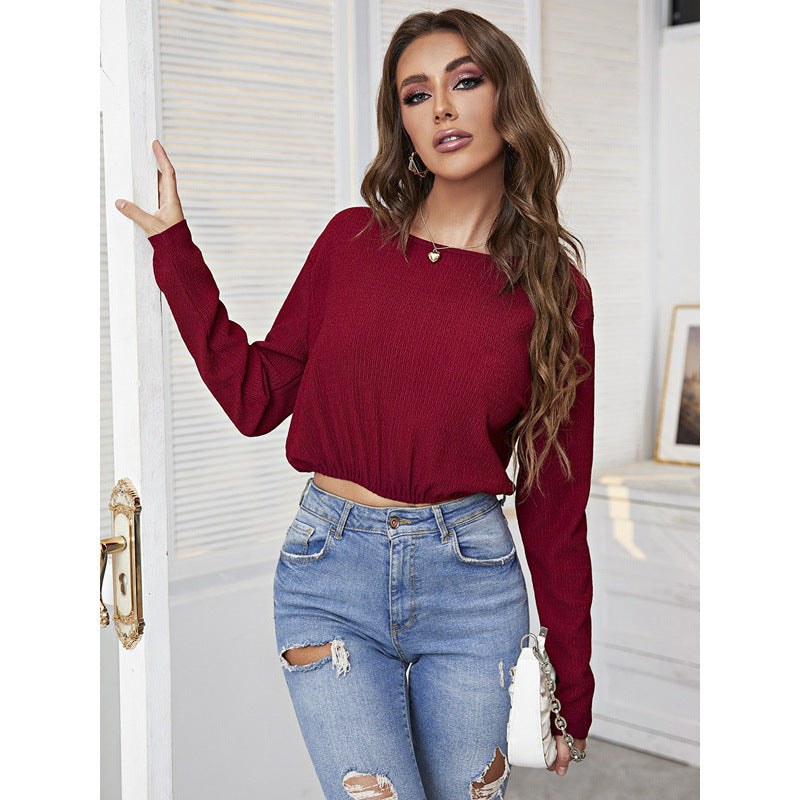 Veridiana | Women's Long Sleeve Top in Wine Red