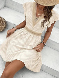 Verity | Women's Flutter Sleeve V-Neck Mini Dress