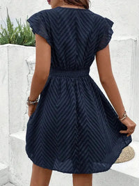 Verity | Women's Flutter Sleeve V-Neck Mini Dress