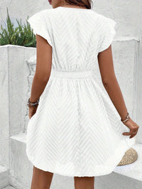 Verity | Women's Flutter Sleeve V-Neck Mini Dress