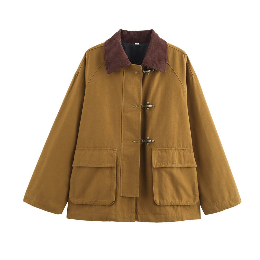 Verity | Women's Pockets Jacket in Brown