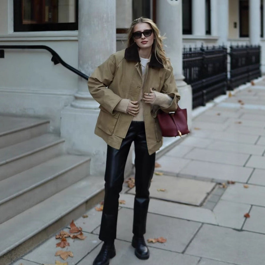 Verity | Women's Pockets Jacket in Brown