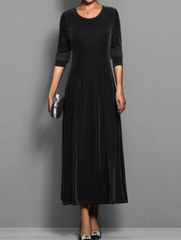 Vesta | Women's Full-Length Flared Skirt Dress in Black