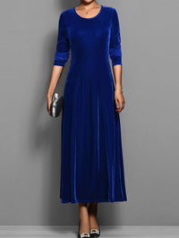 Vesta | Women's Full-Length Flared Skirt Dress in Blue