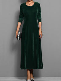 Vesta | Women's Full-Length Flared Skirt Dress in Green