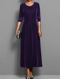 Vesta | Women's Full-Length Flared Skirt Dress in Purple