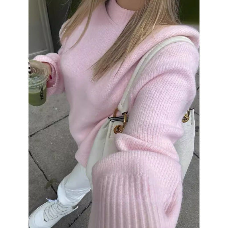 Victorine | Women's Oversized Knit Sweater in Pink