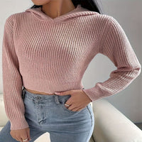 Vida | Women's Textured Hooded Knit Casual Hoodie