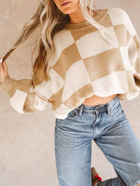 Vienna | Women's Crew Neck Casual Sweater in Khaki
