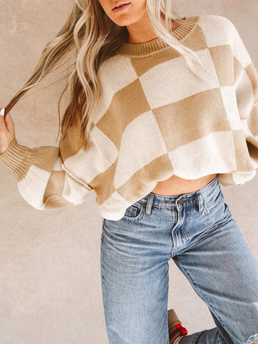 Vienna | Women's Crew Neck Casual Sweater in Khaki