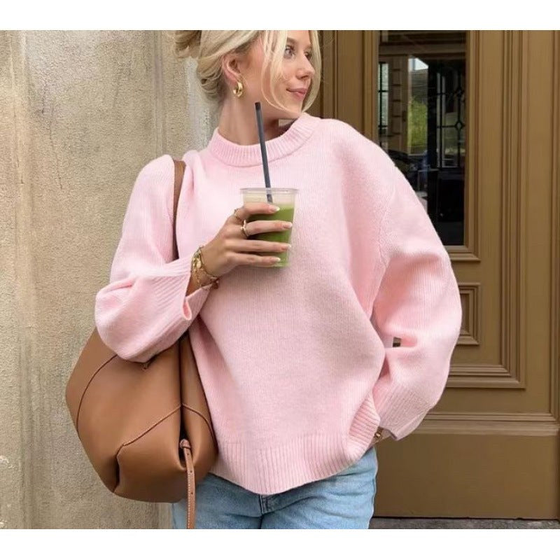 Vignetta | Women's Comfortable Knit Sweater in Pink