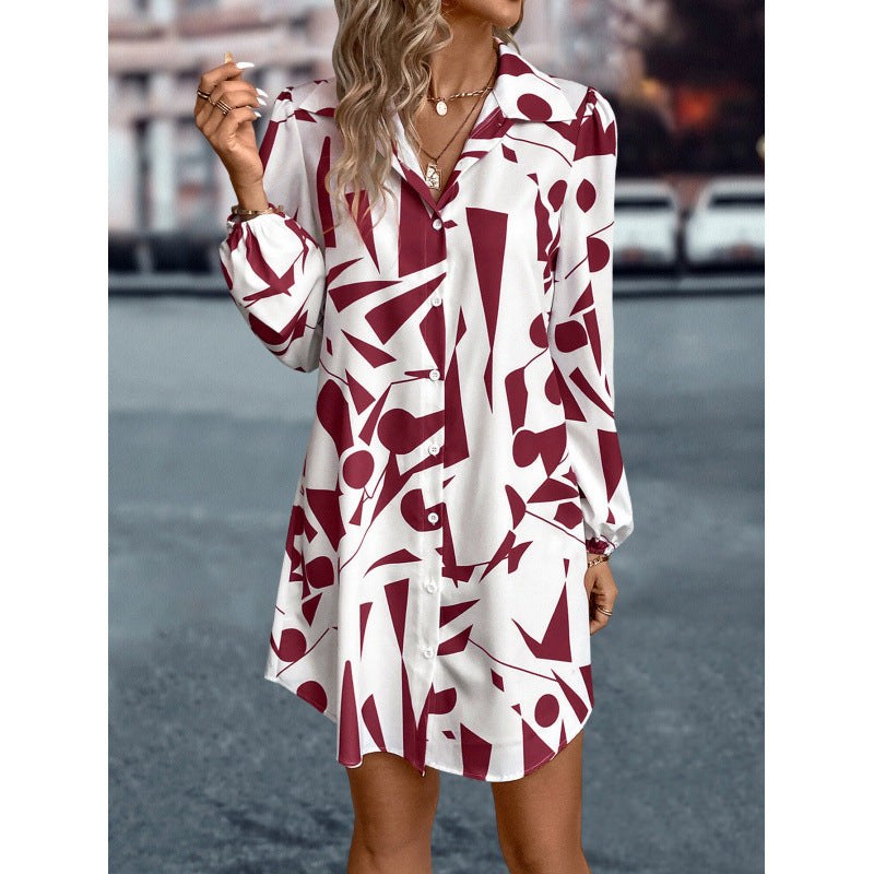 Vilhelmina | Women's Dress – Casual Dress in Burgundy