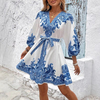 Vincenza | Women's Dress – Casual Dress in White Blue