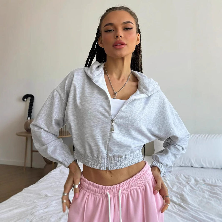 Viola | Women's Elastic Waist Zip Hoodie