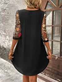 Virginia | Women's Keyhole Mini Embroidered Sleeve Dress