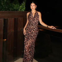 Viridiana | Women's Maxi Dress in Leopard