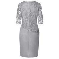 Vita | Women's Knee Length Embroidered Overlay Dress