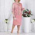 Vita | Women's Knee Length Embroidered Overlay Dress