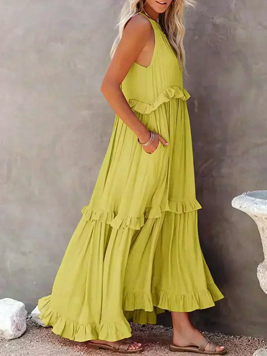 Vivienne | Women's Layered Tier Design Maxi Dress