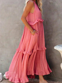 Vivienne | Women's Layered Tier Design Maxi Dress
