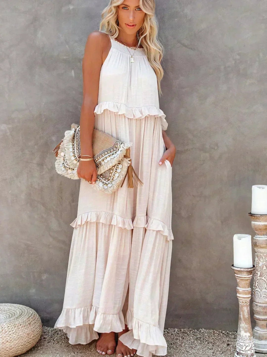 Vivienne | Women's Layered Tier Design Maxi Dress