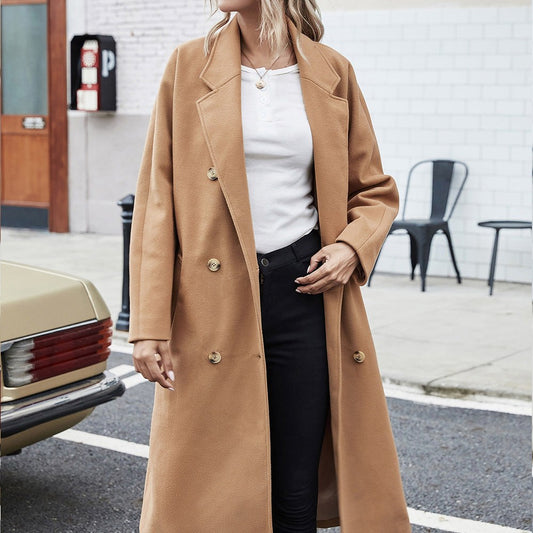Wiktoria | Women's Pockets Belted Elegant Trench Coat in Camel