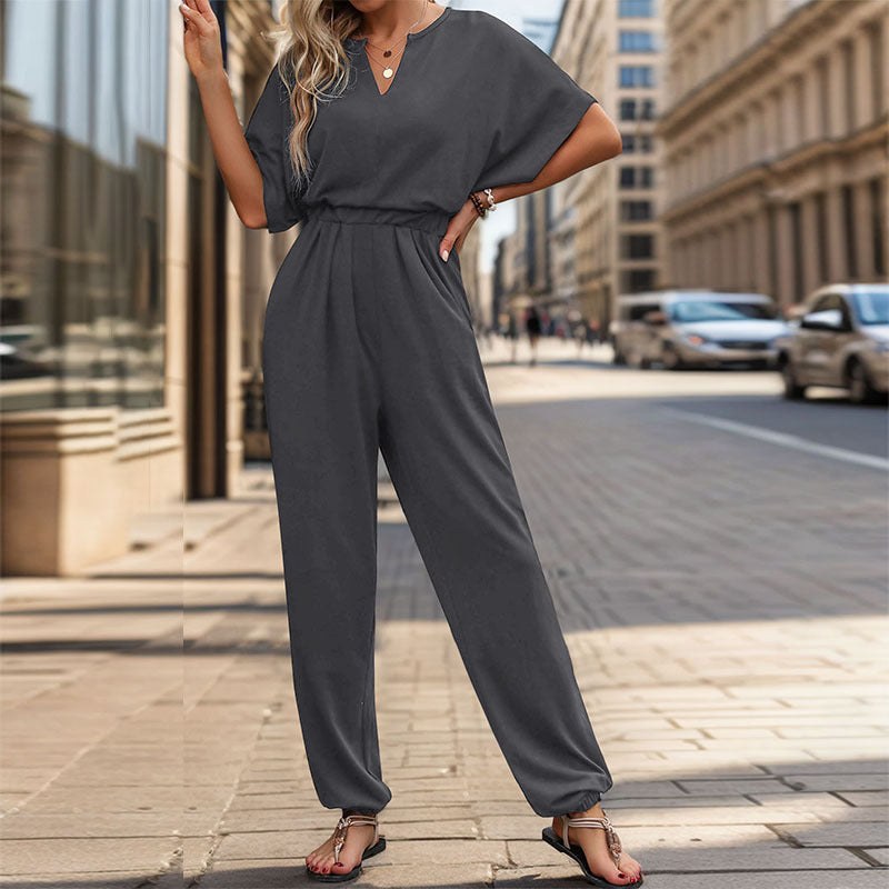 Wilhelmina | Women's Elegant Jumpsuit in Dark Gray