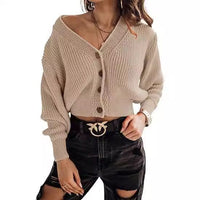 Willa | Women's Button Detail V-Neck Knit Casual Sweater