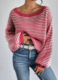 Winifred | Women's Knit Casual Sweater in Red