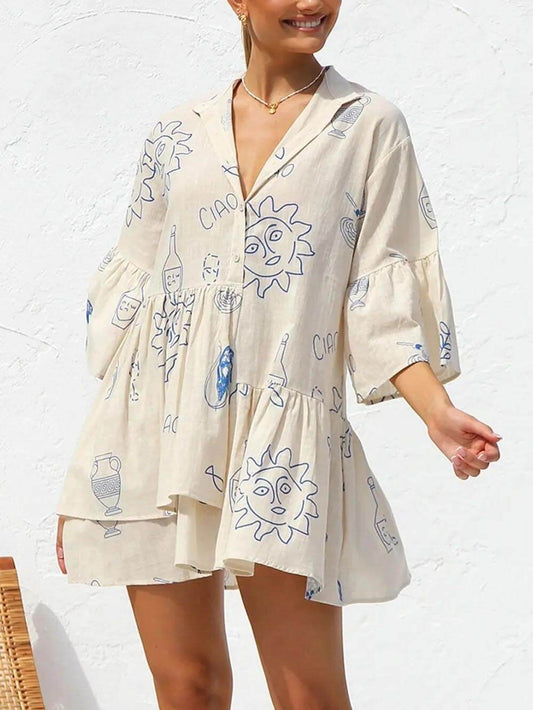 Wivina | Women's Botanical Print Mini Sundress