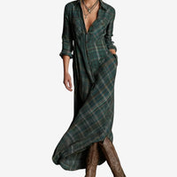 Wren | Women's Maxi Plaid Button Front Dress