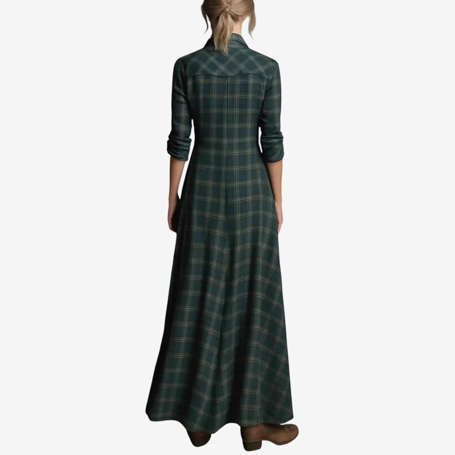 Wren | Women's Maxi Plaid Button Front Dress