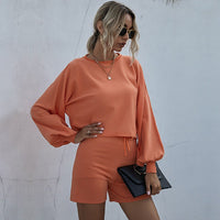 Xenia | Women's Puff Sleeve Elegant Jumpsuit in Orange