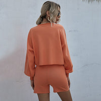 Xenia | Women's Puff Sleeve Elegant Jumpsuit in Orange