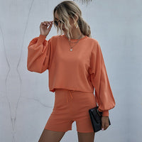 Xenia | Women's Puff Sleeve Elegant Jumpsuit in Orange