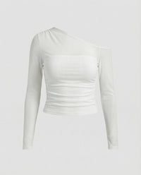 Xiomara | Women's Asymmetric Ruched Elegant Top