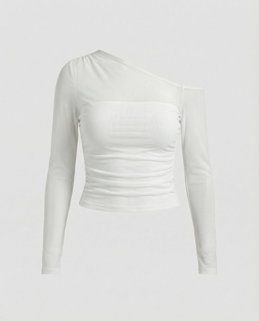 Xiomara | Women's Asymmetric Ruched Elegant Top