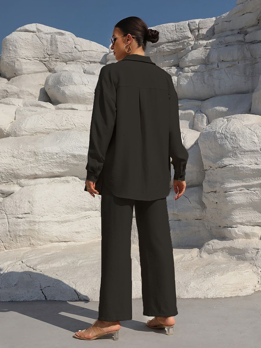 Yolanda | Women's Casual Two-Piece Set in Black