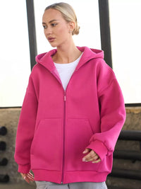 Ysabel | Women's Zip Pockets Hooded Jacket in Pink
