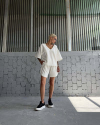 Ysolde | Women's V-Neck Top in White