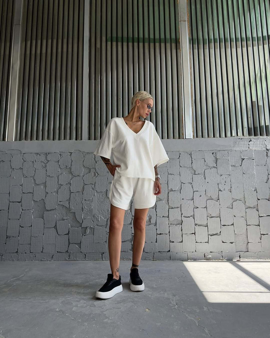 Ysolde | Women's V-Neck Top in White