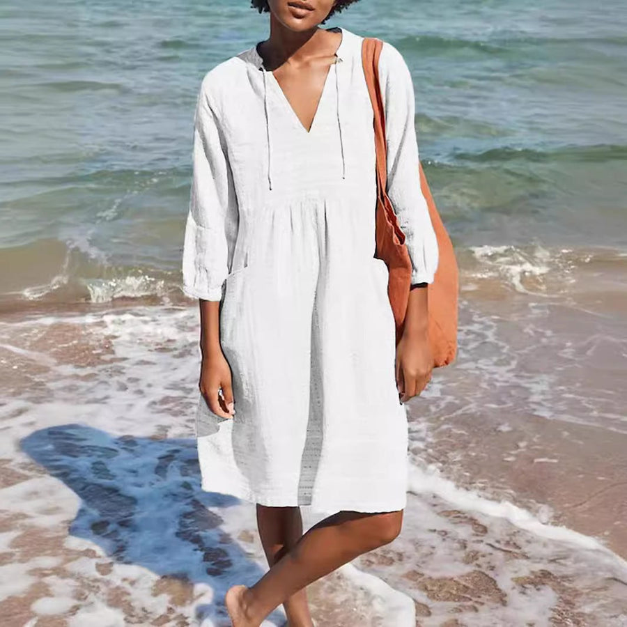 Yvette | Women's Pockets Hooded Casual Summer Dress