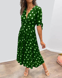 Yvonne | Women's Midi Polka Dot Print Dress