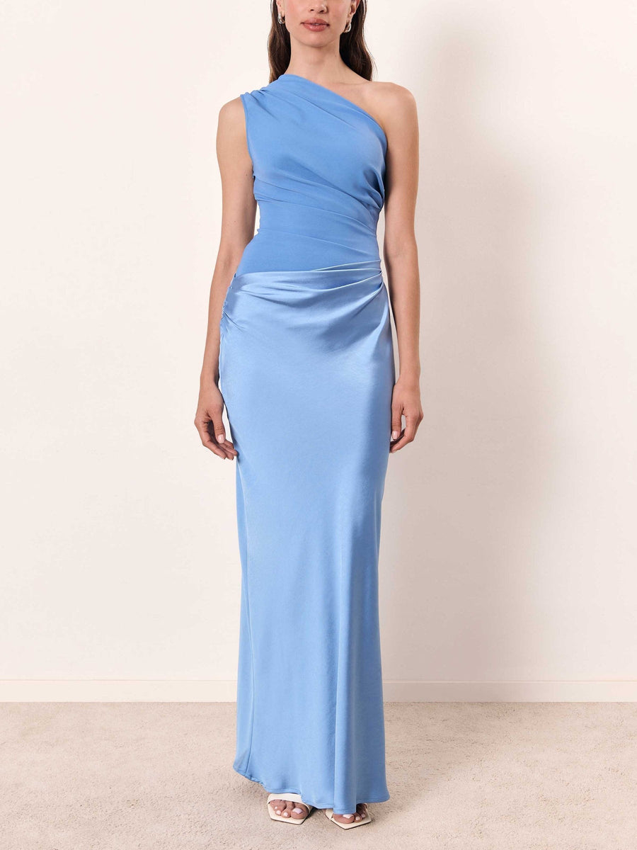Zara | Women's One Shoulder Maxi Floor Length Dress