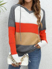 Zara | Women's Color Block Hooded Fashionable Hoodie in Gray