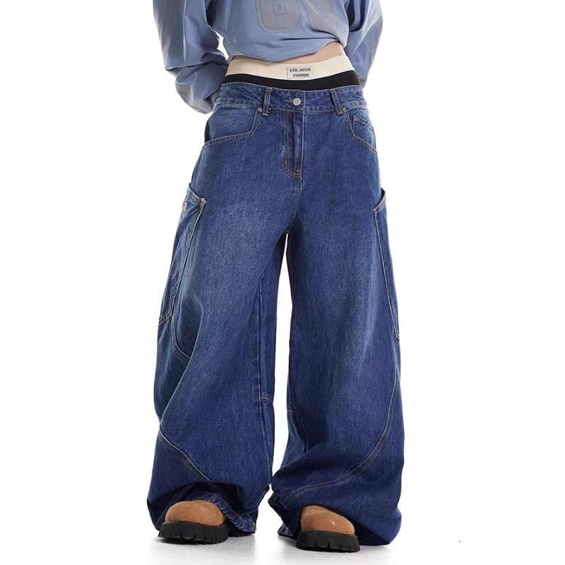 Zarelinde | Women's Pockets Jeans in Dark Blue