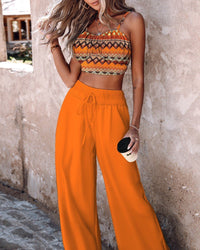 Zelda | Women's Casual Crop Top in Orange Red