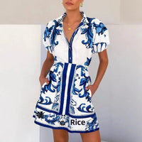 Zelie | Women's Puff Sleeve Floral Mini Sundress